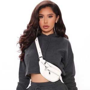 Gray Cropped Hoodie (L)